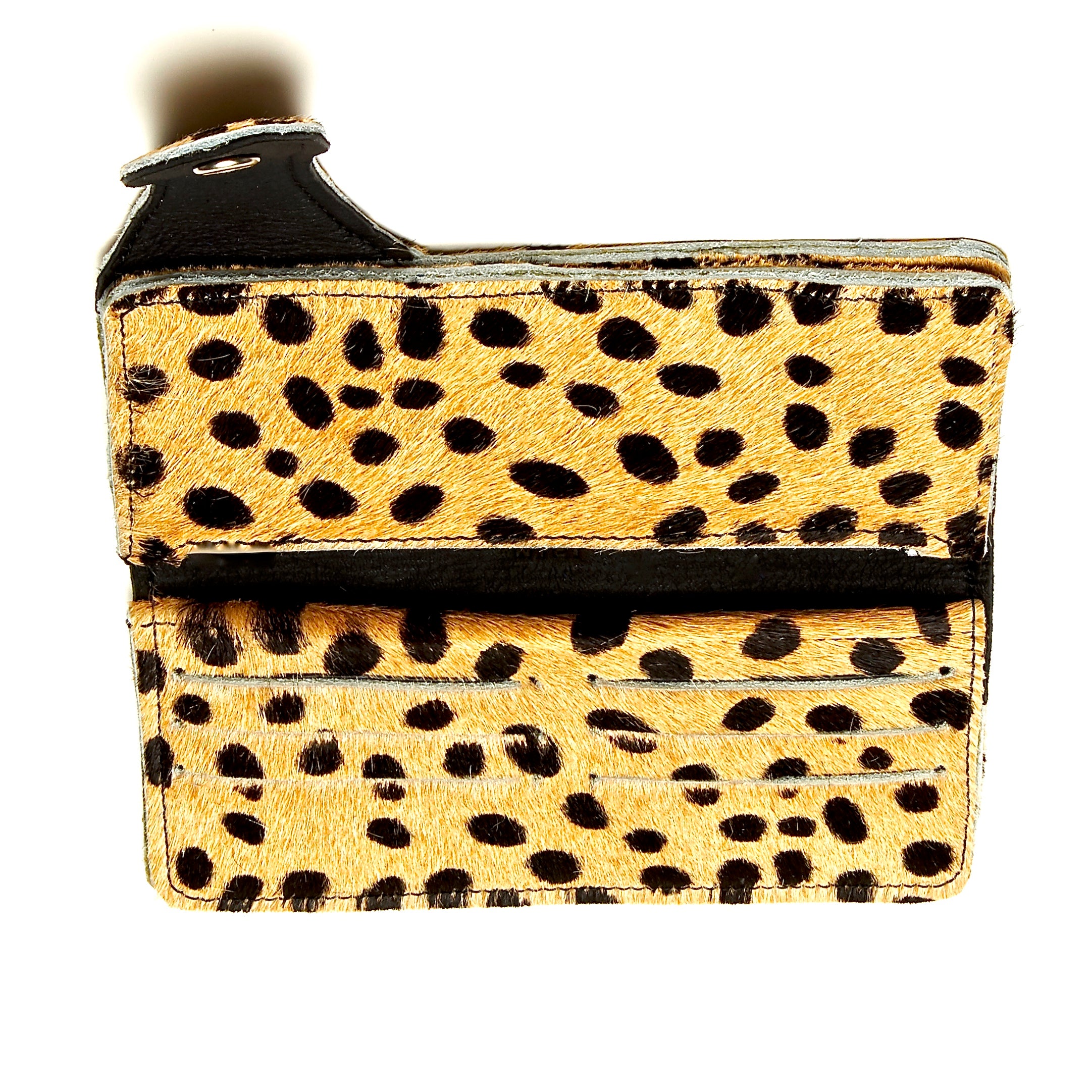 CHEETAH PATTERNED HAIR-ON COWHIDE BIKER WALLET. by nyet jewelry