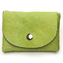 The Essentials wallet green hair-on cowhide with heart-shaped Celtic knot concho. By NYET Jewelry.