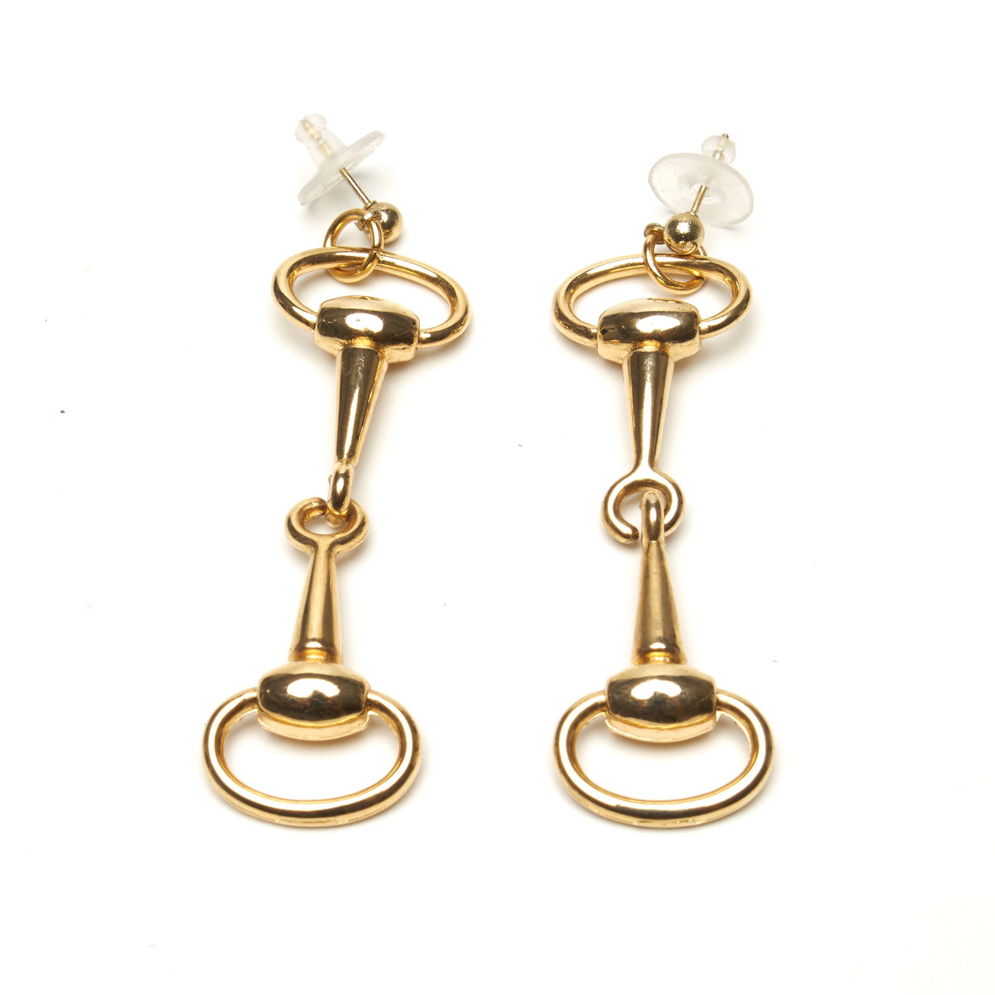 D-RING HORSE-BIT EARRINGS BY NYET JEWELRY.
