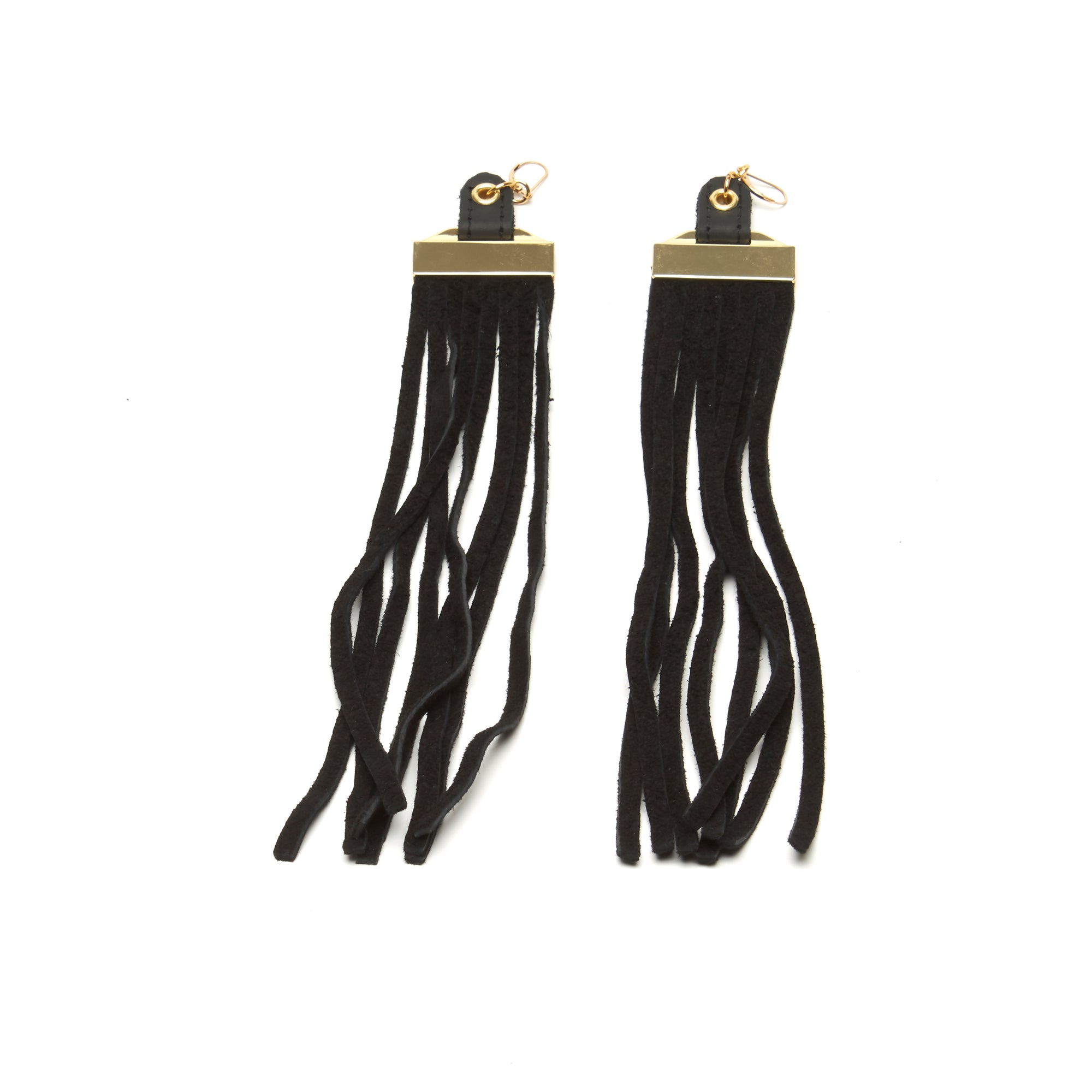 EXTRA LONG TASSEL DEERSKIN LEATHER EARRINGS by nyet jewelry