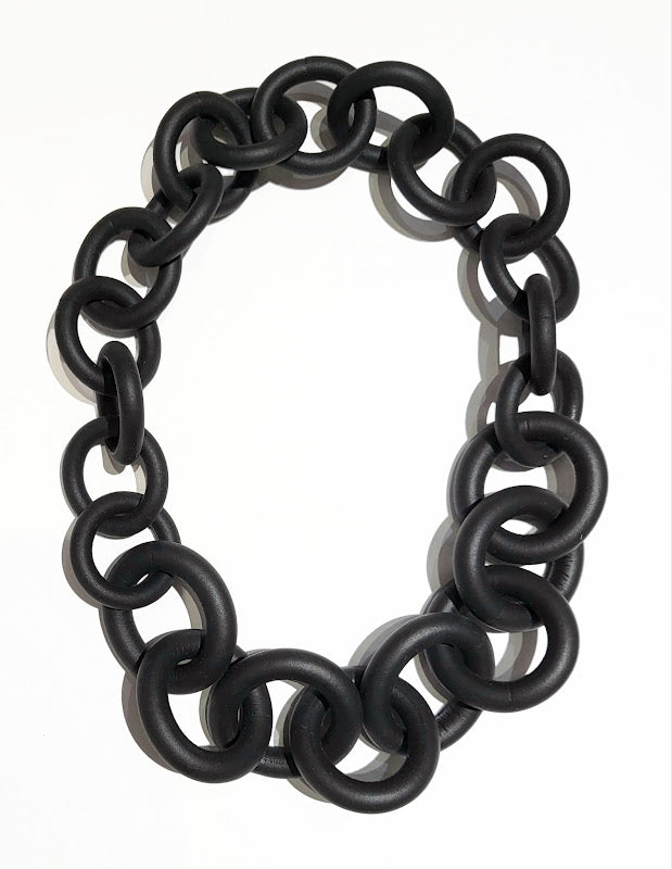 Simple rubber necklace by Nyet Jewelry