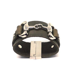 equestrian cuff distressed utility leather by nyet jewelry