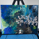 Cherry blossom tree in space painting by D. Pontvieux overall view.