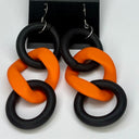 Rubber Ring Earrings with Plastic Chain Link (Assorted Colors)