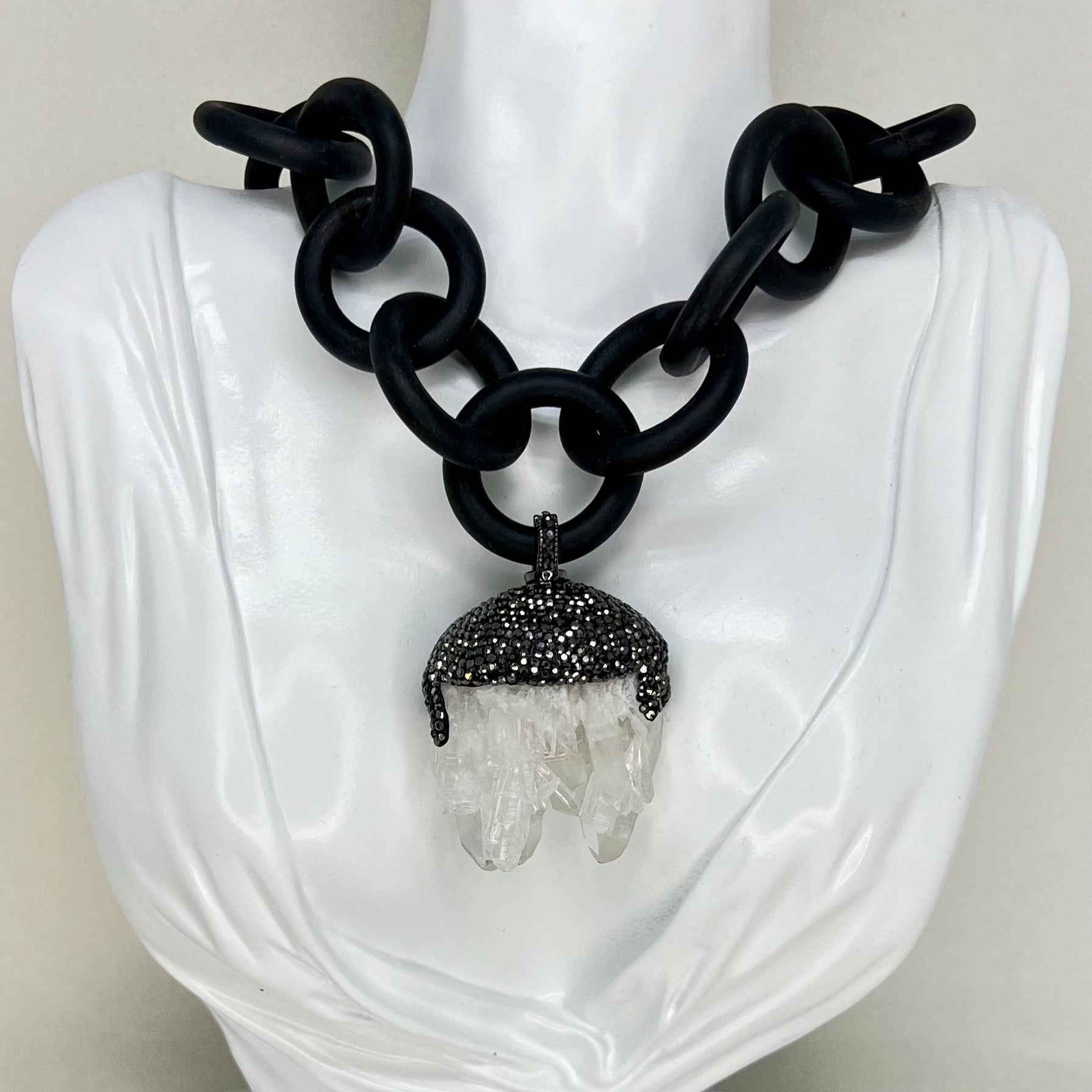 Natural Quartz Rubber Necklace