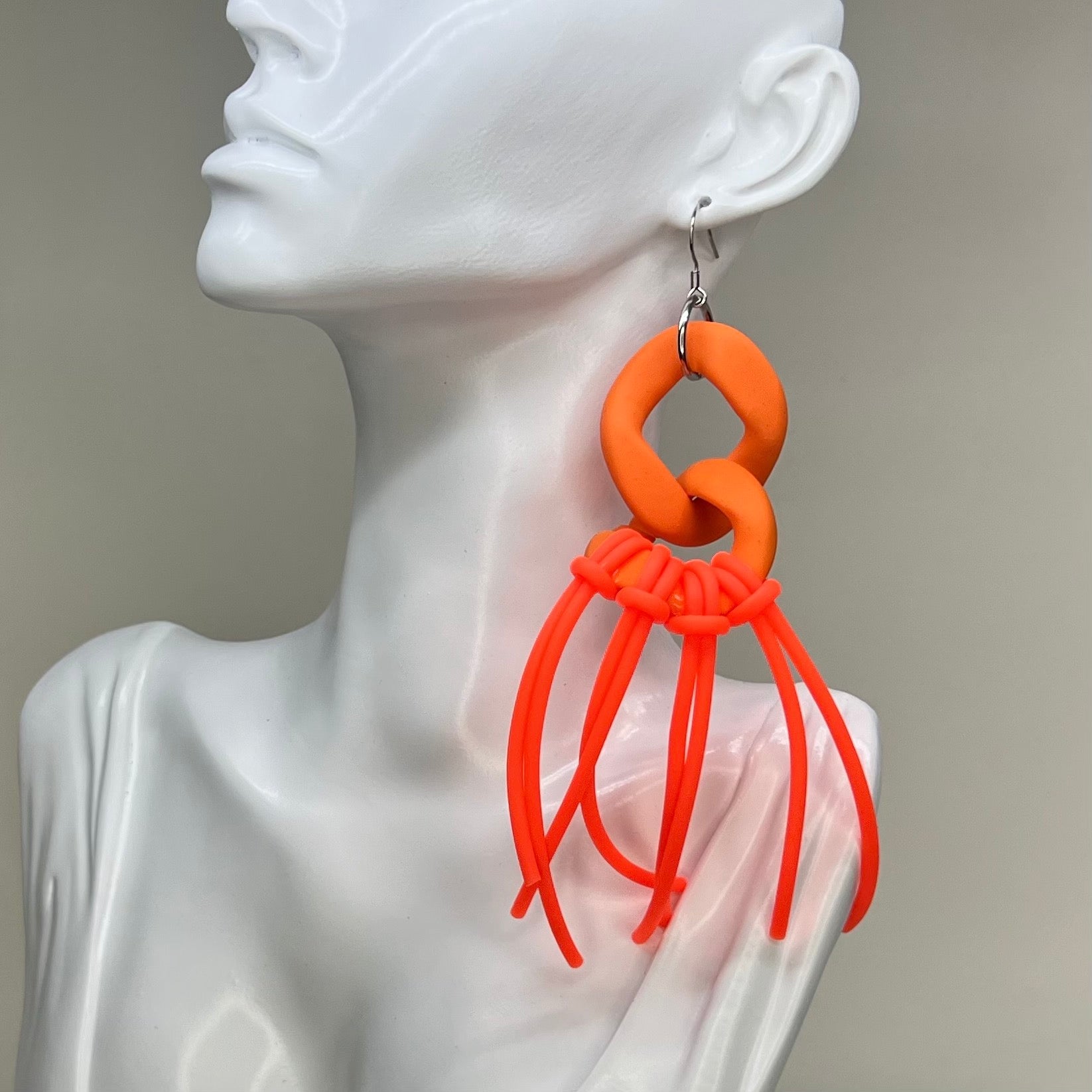 Giant Oktopus Earrings in Orange or Green