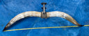 MOUNTED TEXAS LONGHORN STEER HORNS WITH METAL ADORNMENTS AND CHAINS by NYET Jewelry.