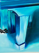 Underwater piano painting by Delphine Pontvieux