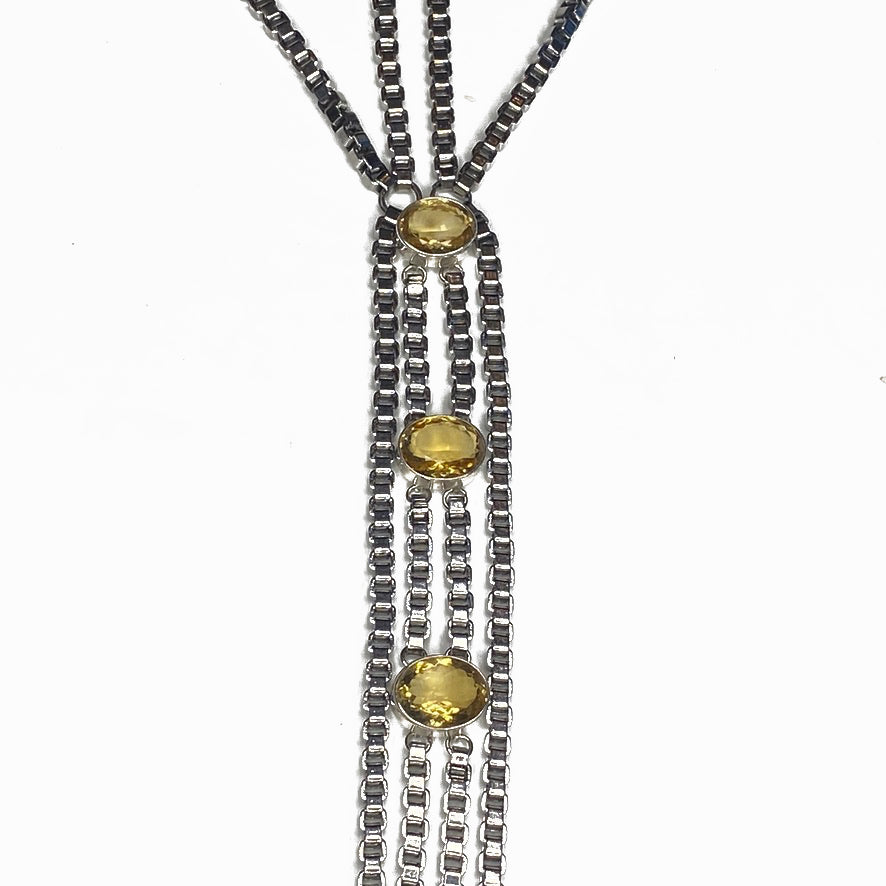 citrine and stainless steel necklace by NYET Jewelry.