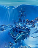 SHIPWRECK IN THE BAHAMAS PRIGINAL PAINTING. by Delphine Pontvieux