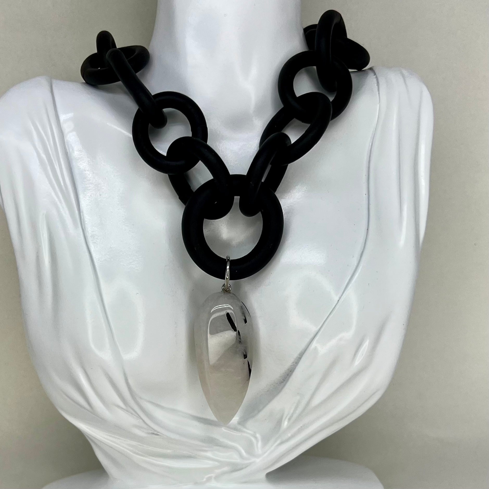 Tourmalinated Quartz Rubber Necklace