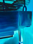 Underwater piano painting by Delphine Pontvieux