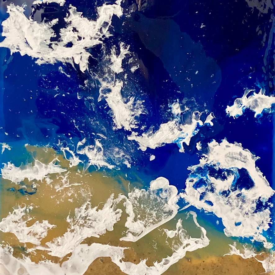 DESERT AND SEA FROM SPACE PAINTING. by delphine pontvieux  Edit alt text