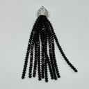 Gunmetal crystals and tassels Earrings
