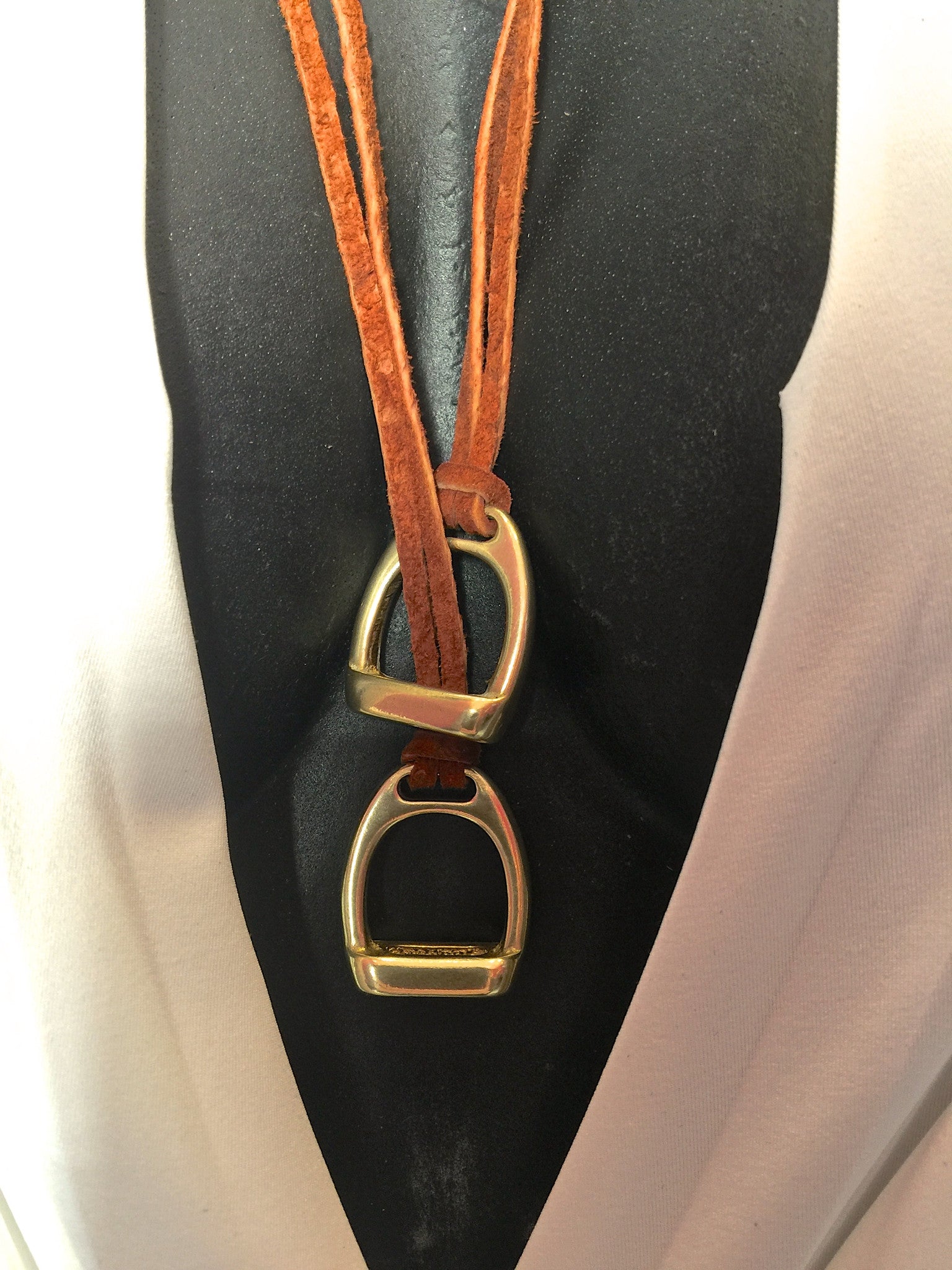 Double Stirrup Suede Necklace by nyet jewelry