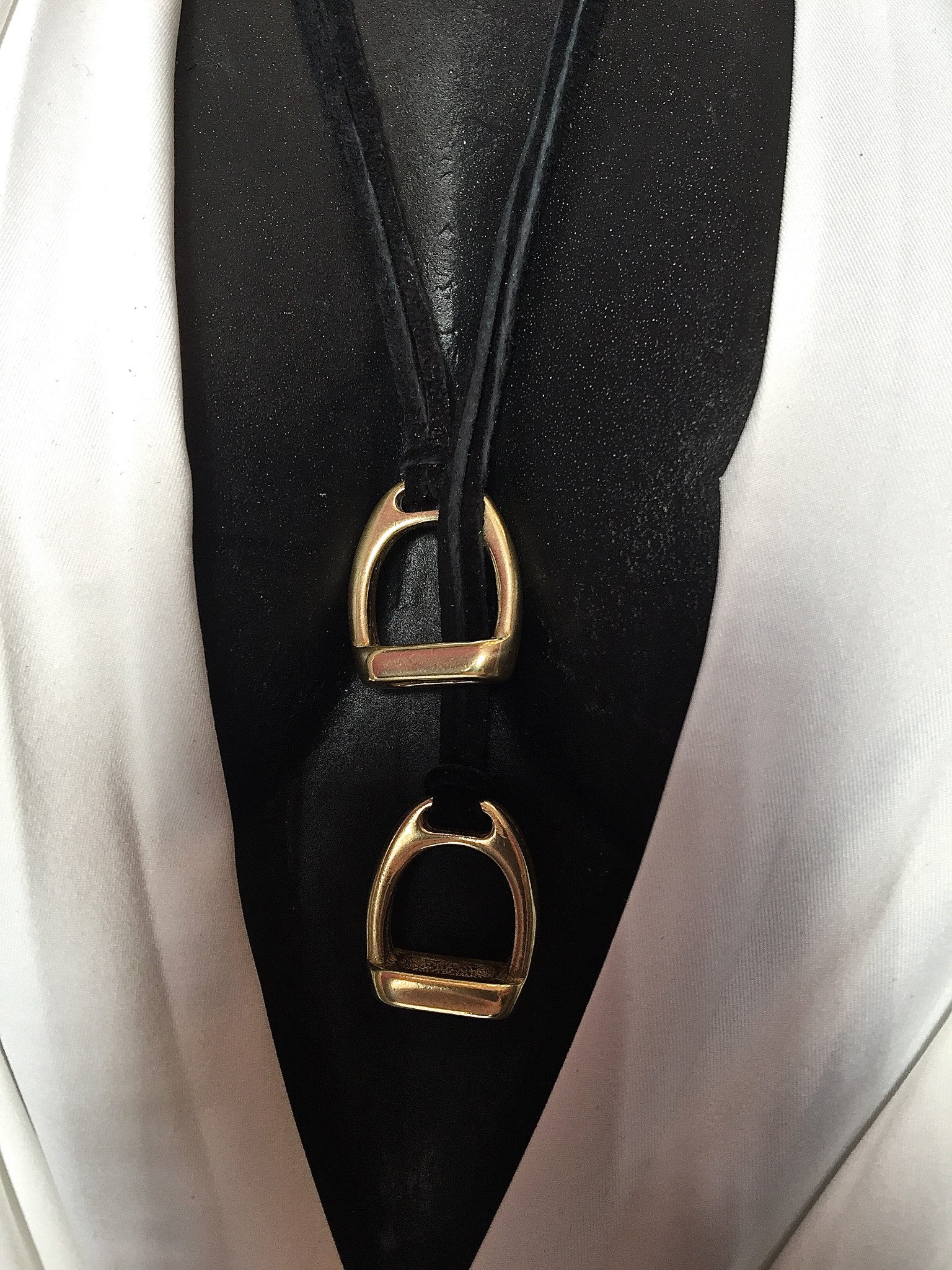 Double Stirrup Suede Necklace by nyet jewelry