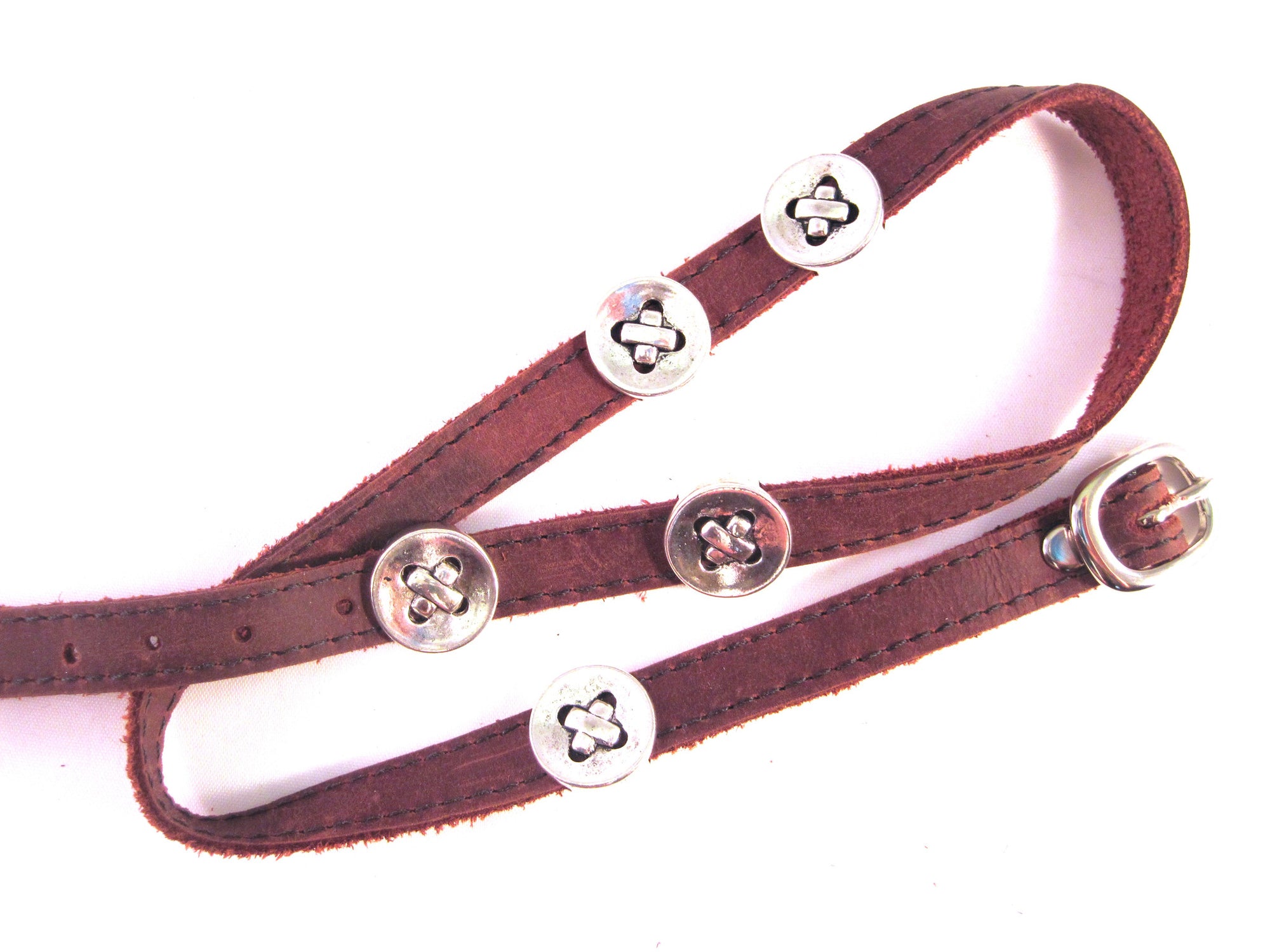 LEATHER WRAPAROUND WITH FIVE METAL BUTTONS by nyet jewelry.