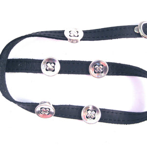 LEATHER WRAPAROUND WITH FIVE METAL BUTTONS by nyet jewelry.