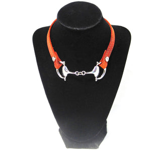 xxxxxxLEATHER CHOKER NECKLACE WITH D-RING HORSE BIT PENDANT by nyet jewelry 