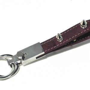 leather and spike rivets key chain by nyet jewelry.