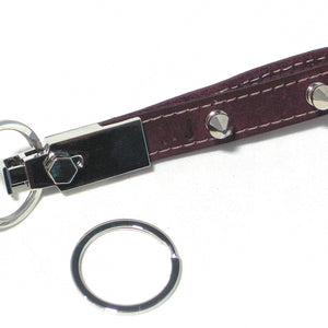 leather and spike rivets key chain by nyet jewelry.