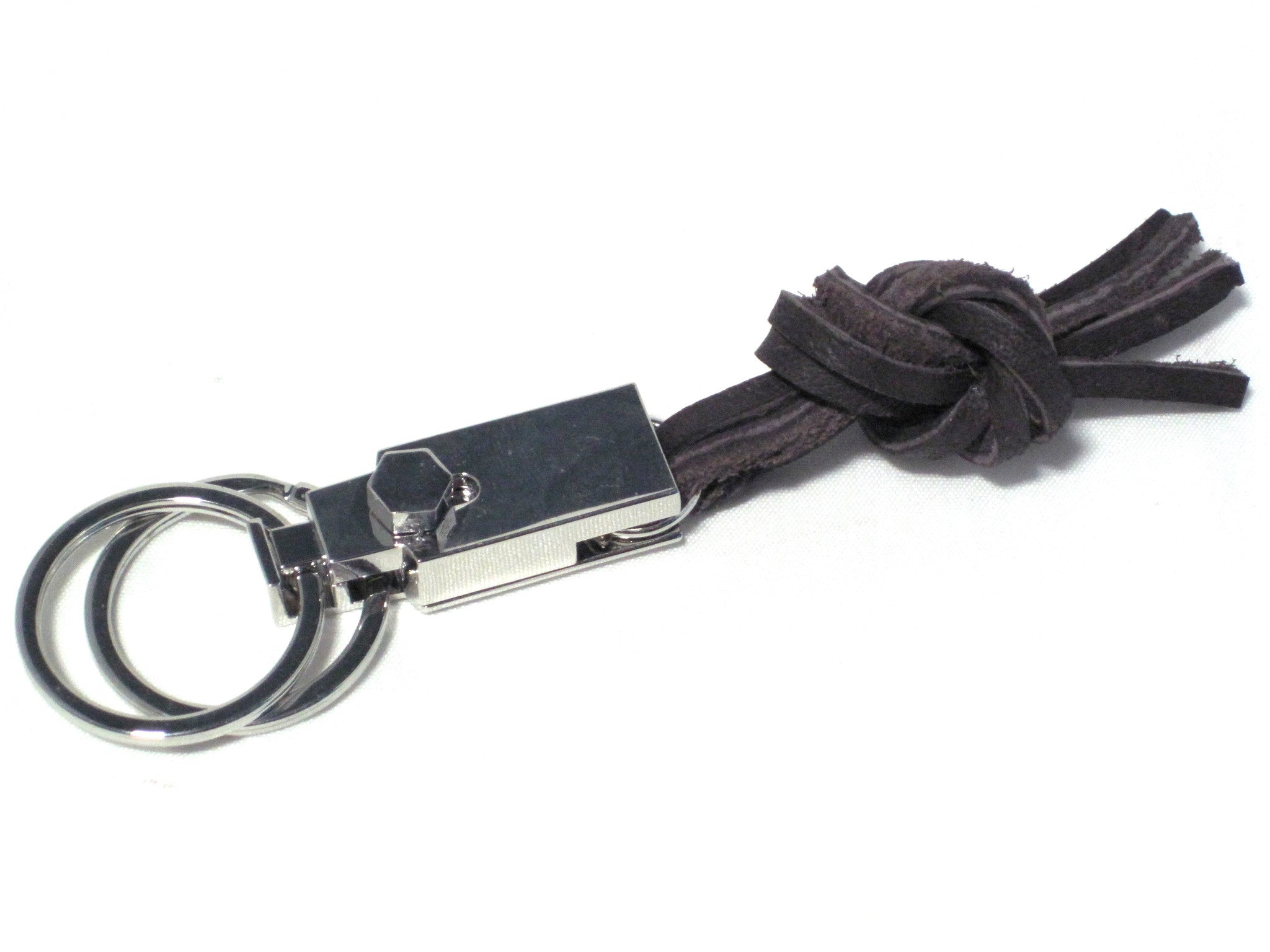 Leather knot key chain by nyet jewelry.