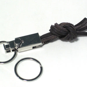 Leather knot key chain by nyet jewelry.