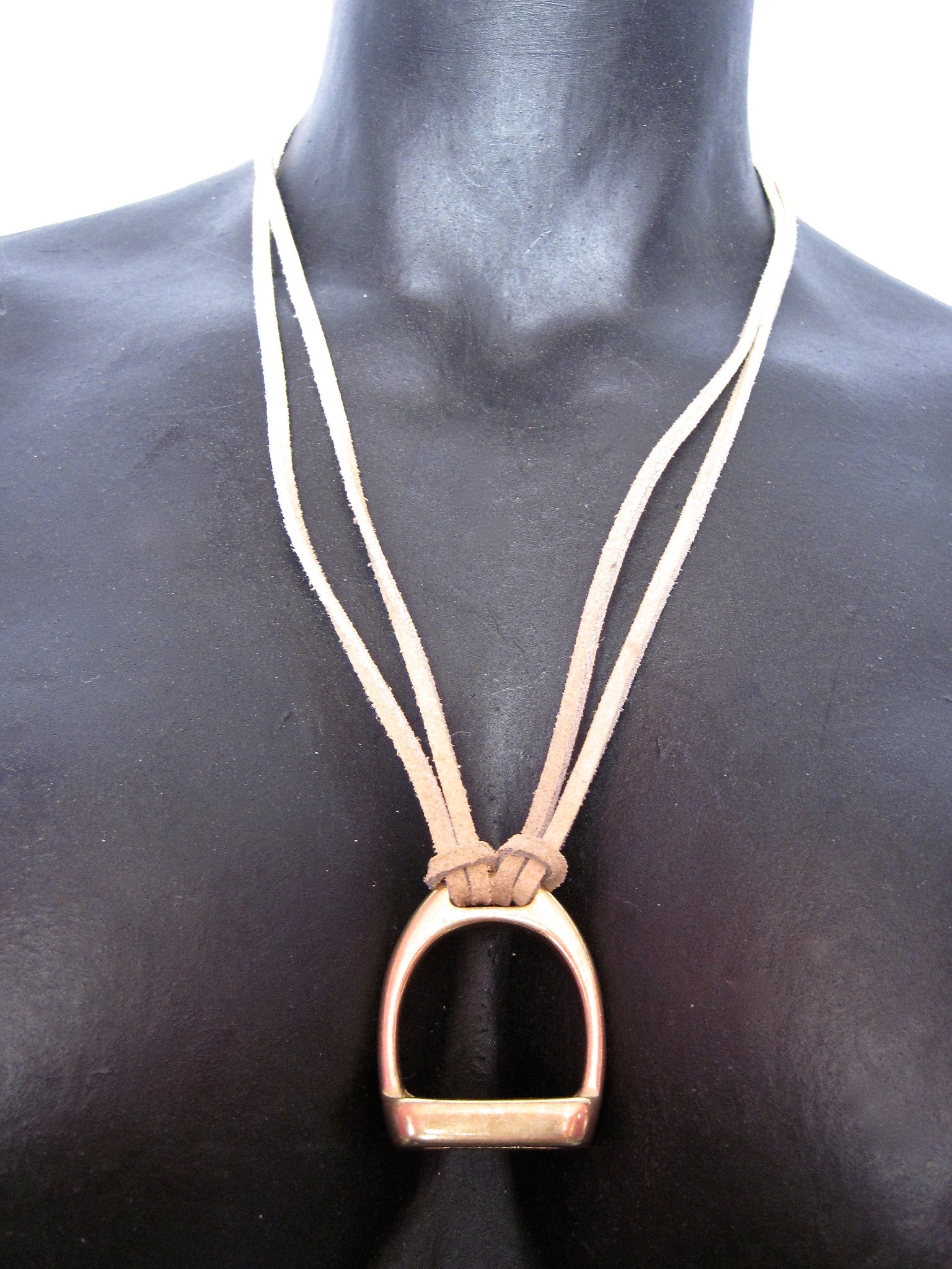 STIRRUP AND SUEDE NECKLACE BY NYET JEWELRY.