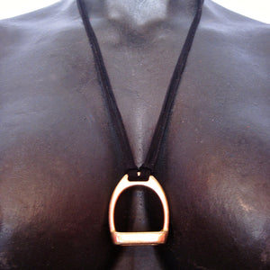 STIRRUP AND SUEDE NECKLACE BY NYET JEWELRY.