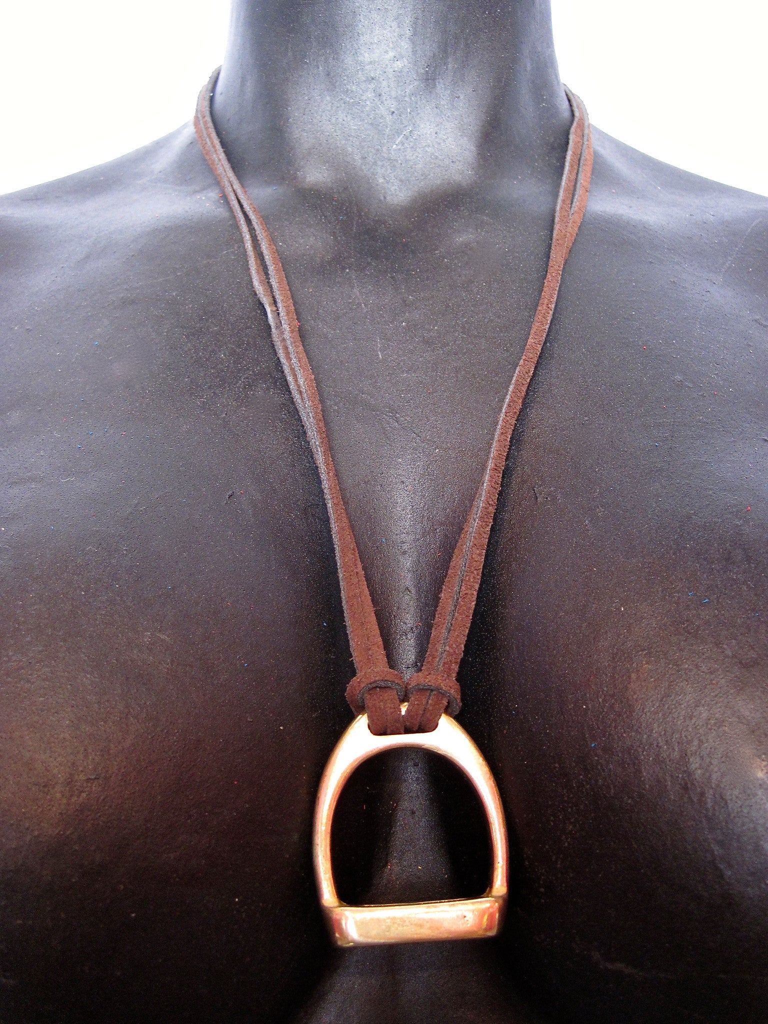 STIRRUP AND SUEDE NECKLACE BY NYET JEWELRY.