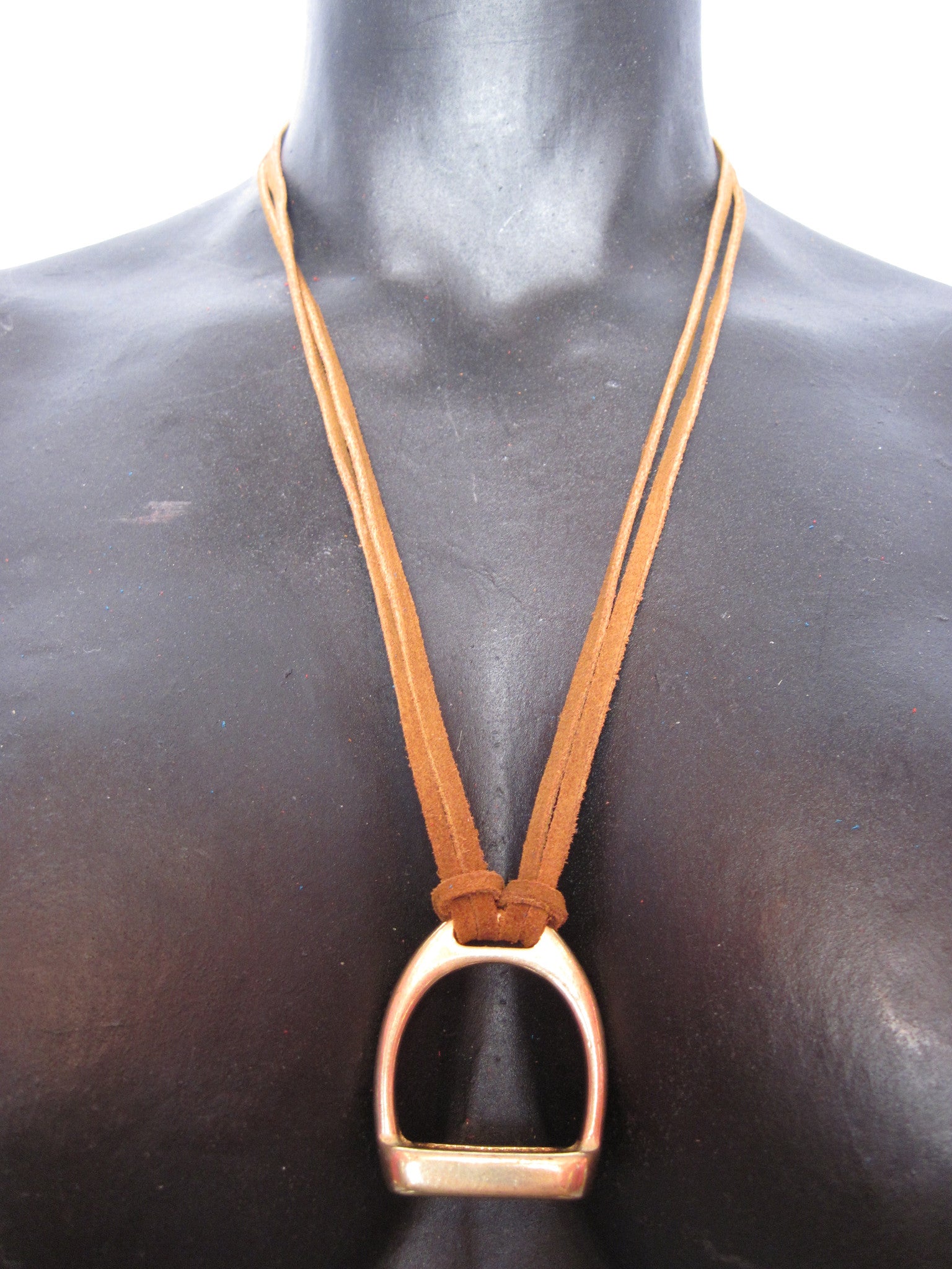 STIRRUP AND SUEDE NECKLACE BY NYET JEWELRY.