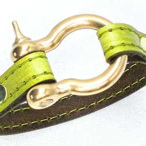 Nyet jewelry Signature Gold Bracelet Chartreuse