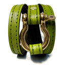 Nyet jewelry gold signature wraparound leather bracelet chartreuse BY NYET JEWELRY