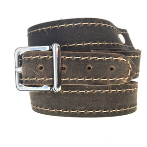 Riveted Distressed Utility Leather Wraparound Bracelet    Apps   Save