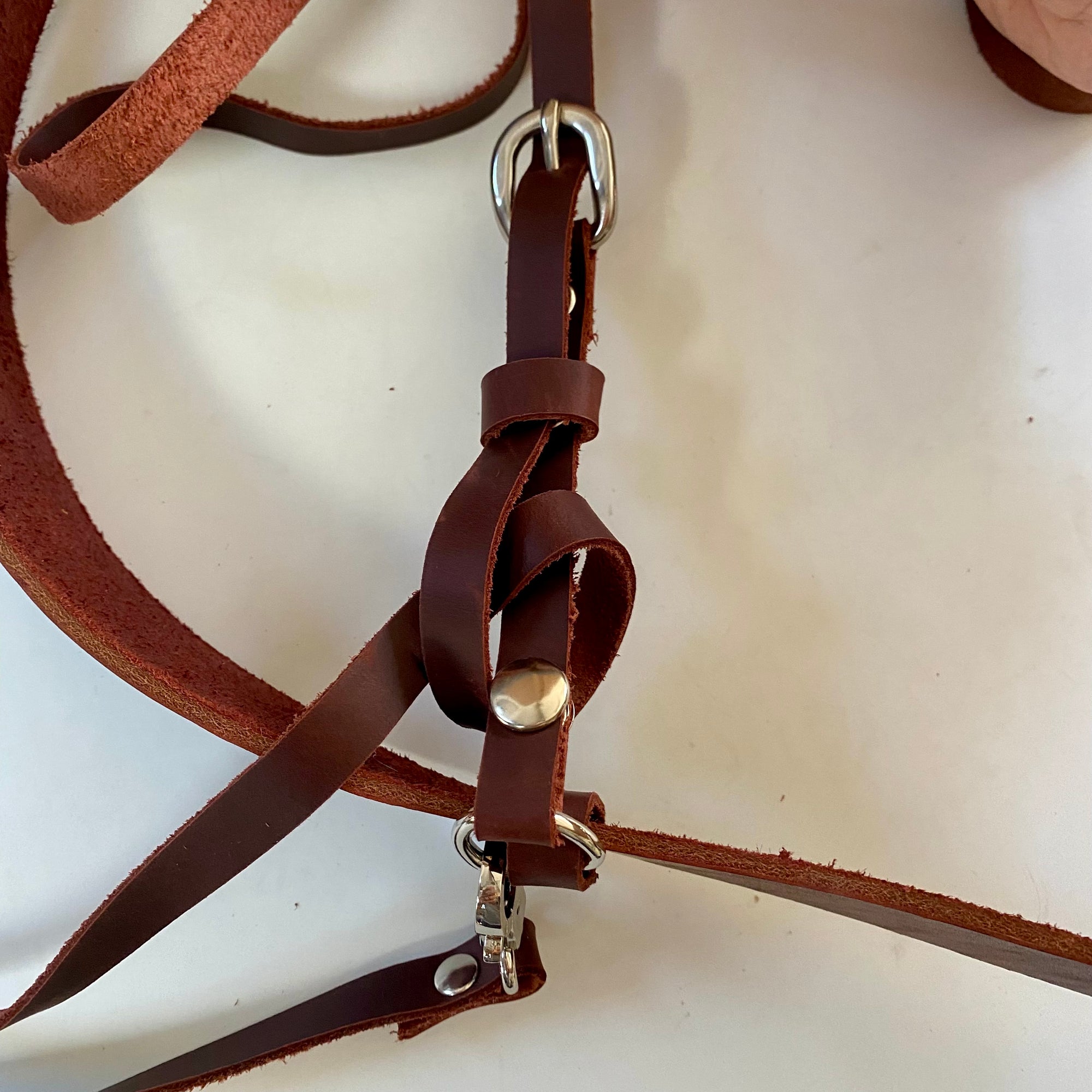 Leather belt with detachable suspenders & detachable dangling straps