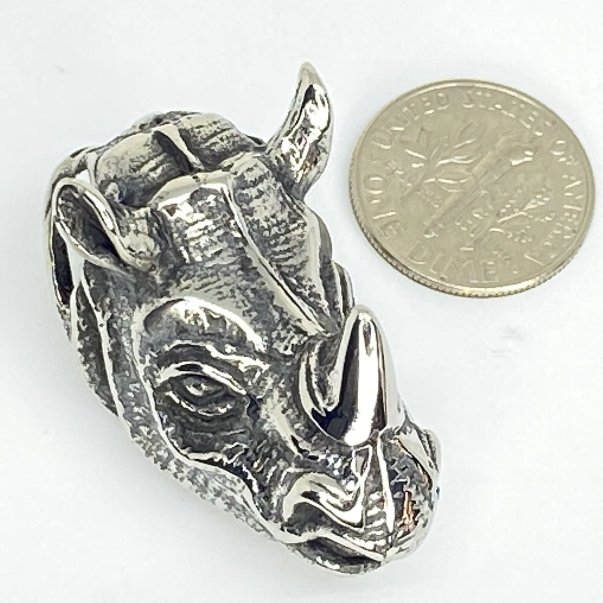 Stainless steel pendent rhino