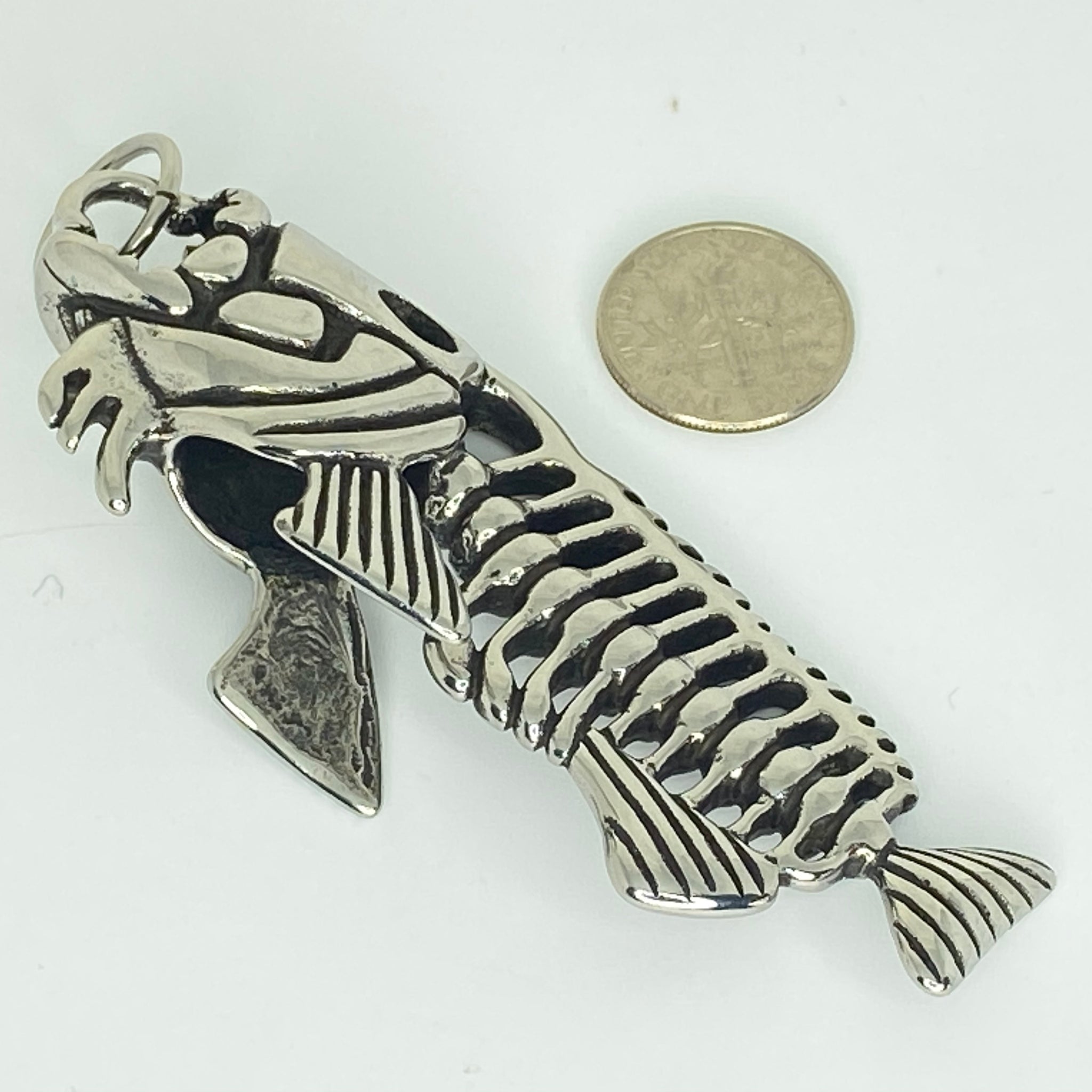 Stainless steel pendent Fish Skeleton