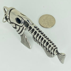 Stainless steel pendent Fish Skeleton