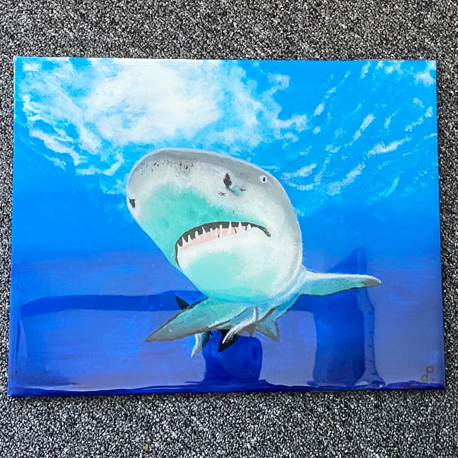Lemon Shark painting by D Pontvieux full view