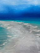 MUSHA CAY SANDBAR ORIGINAL PAINTING by Delphine Pontvieux. close up detail