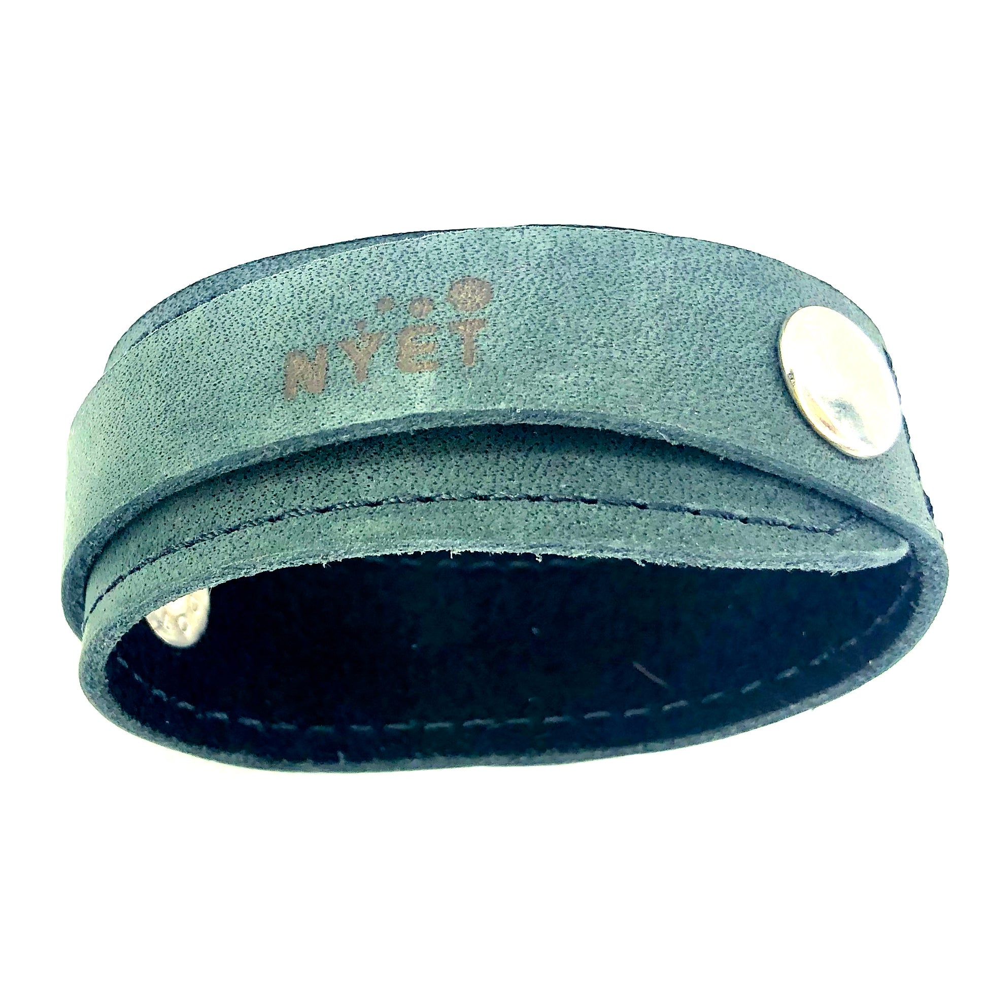 WRAP LEATHER BRACELET WITH DOUBLE SNAP CLOSURE by nyet jewelry.