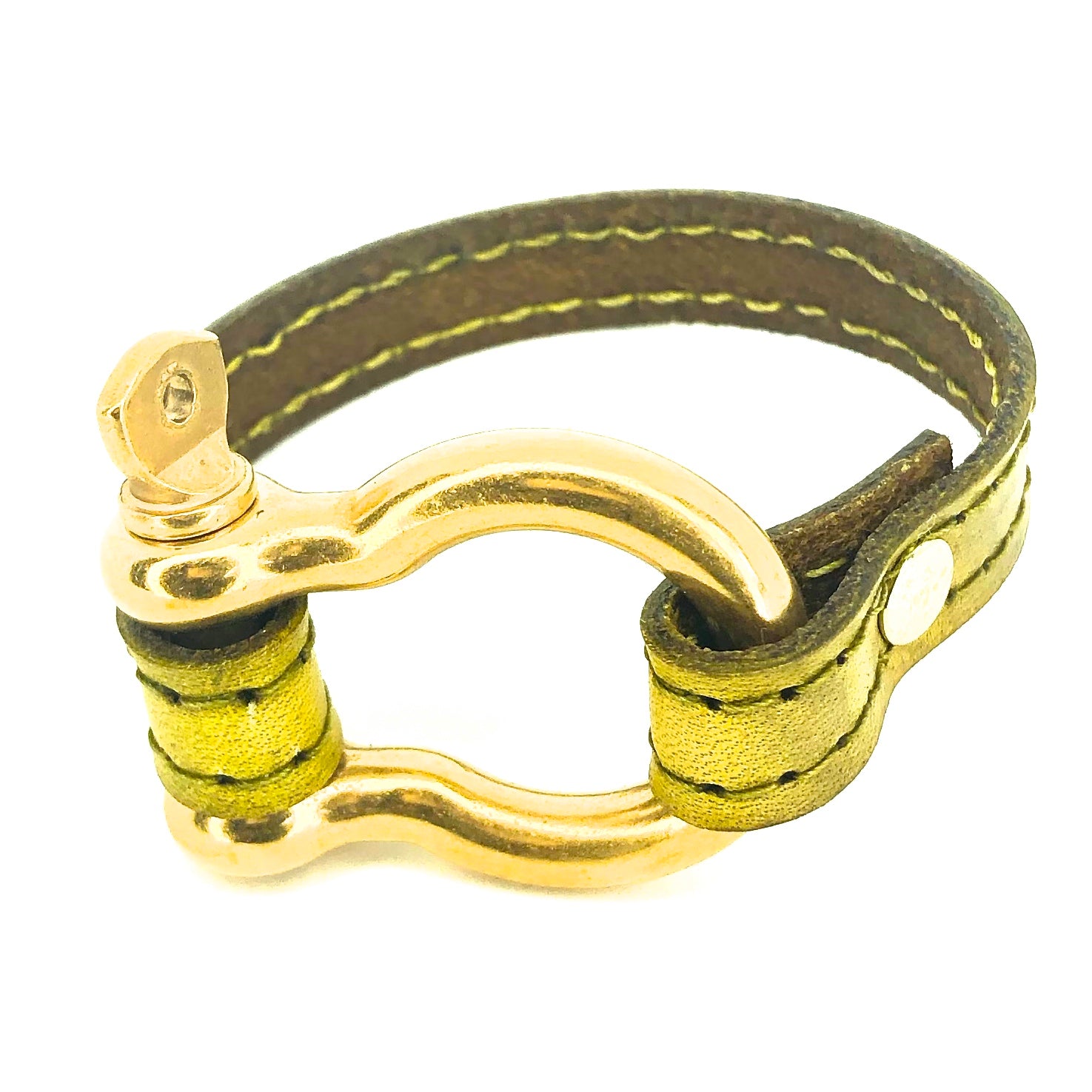 Nyet jewelry Signature Gold Bracelet Chartreuse by nyet jewelry