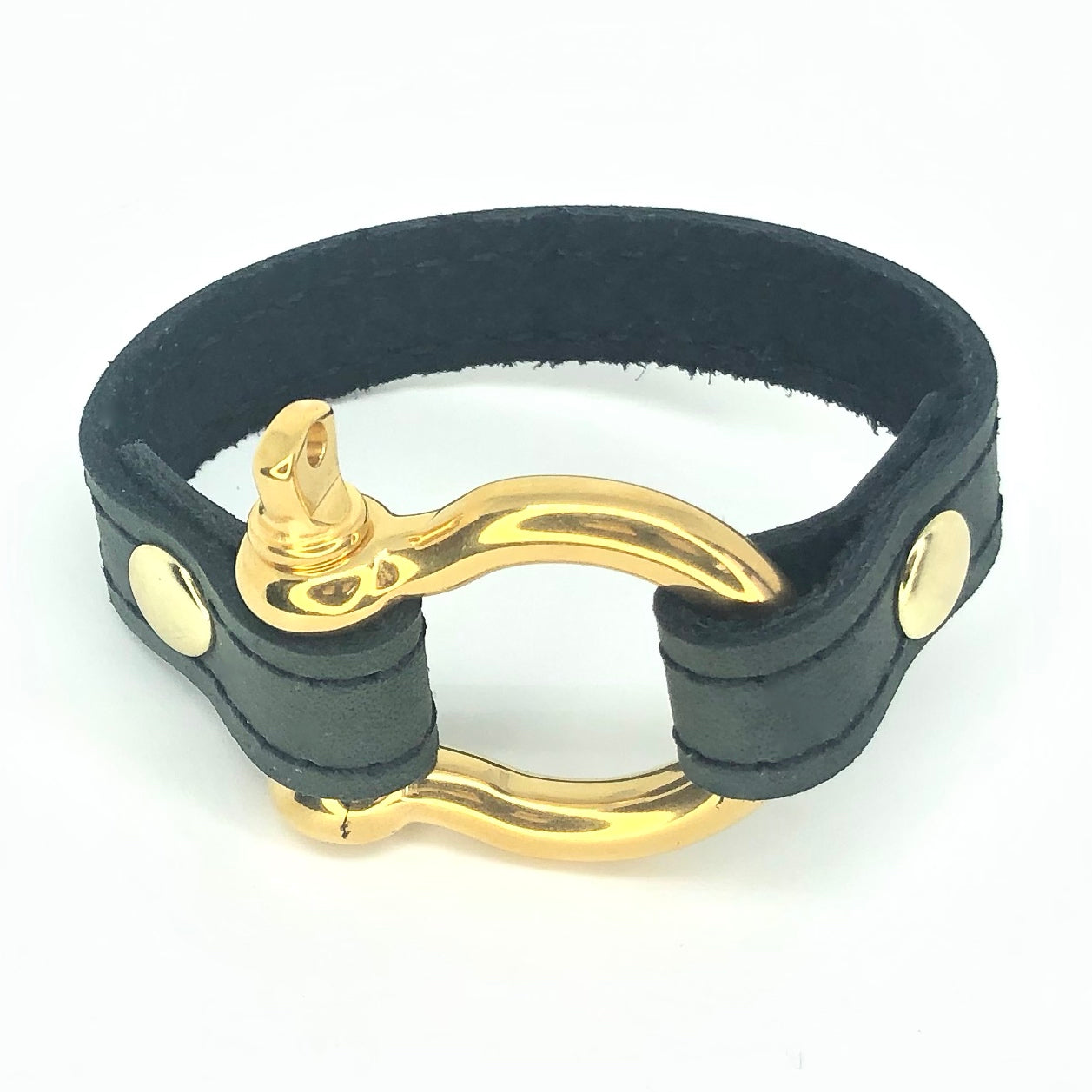 signature bracelet with gold shackle by nyet jewelry