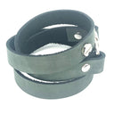 Quicksnap triple leather wraparound bracelet distressed utility leather by NYET jewelry