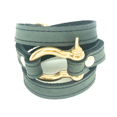 signature wraparound bracelet with shackle by nyet jewelry