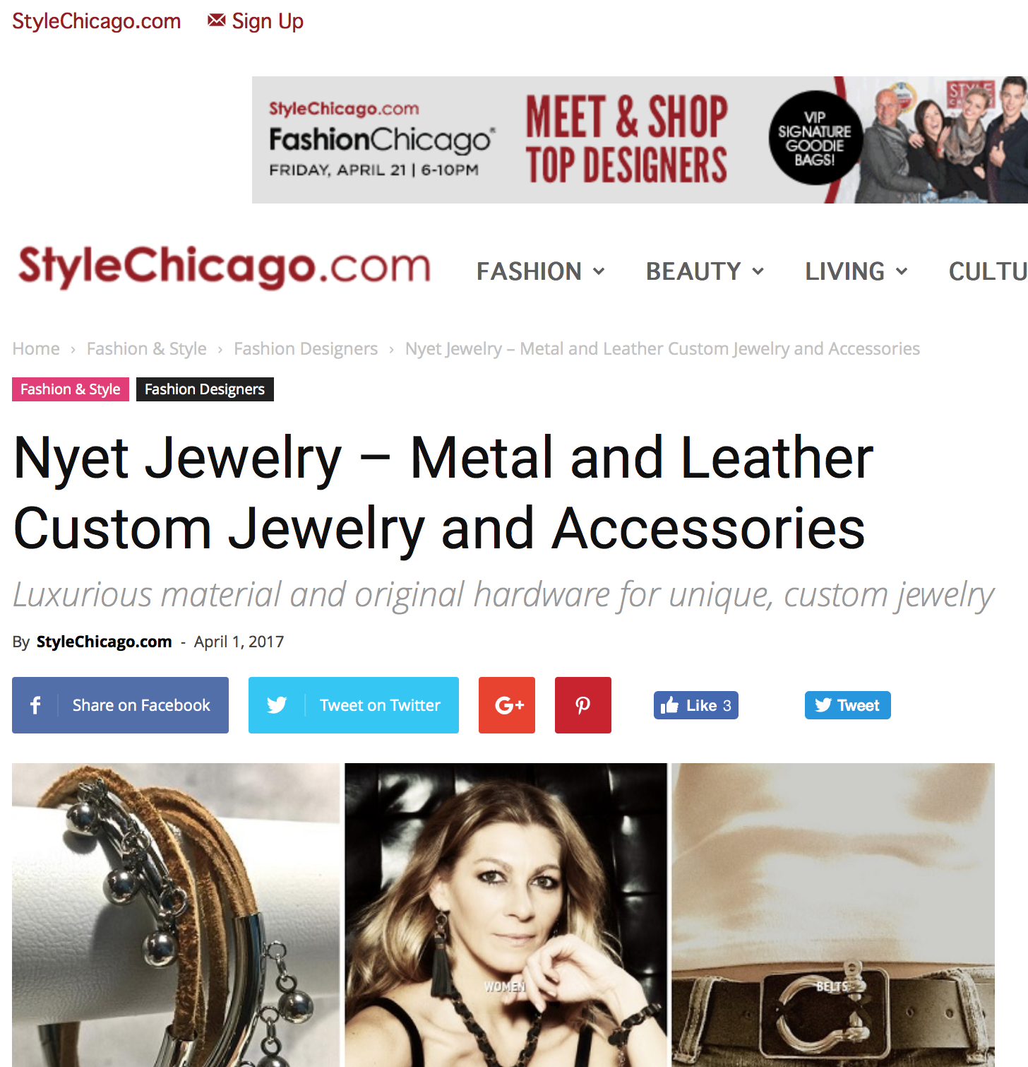 NYET JEWELRY FEATURED IN STYLECHICAGO.COM APRIL 2017
