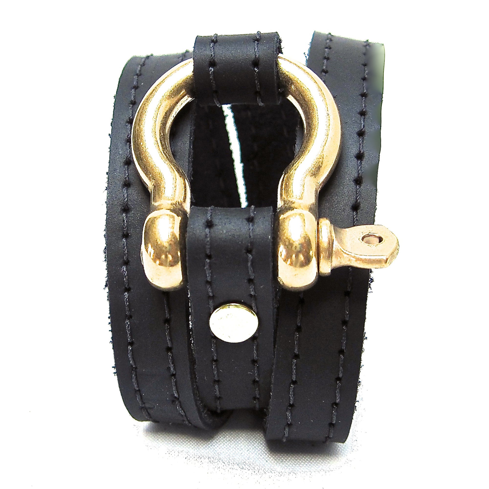 Nyet jewelry Signature Gold Shackle Wraparound Bracelet Black BY NYET JEWELRY