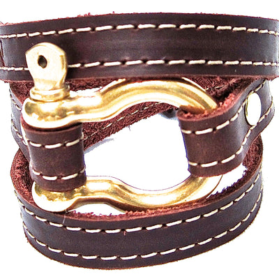 Nyet jewelry Signature Gold Shackle Wraparound Bracelet Brown BY NYET JEWELRY