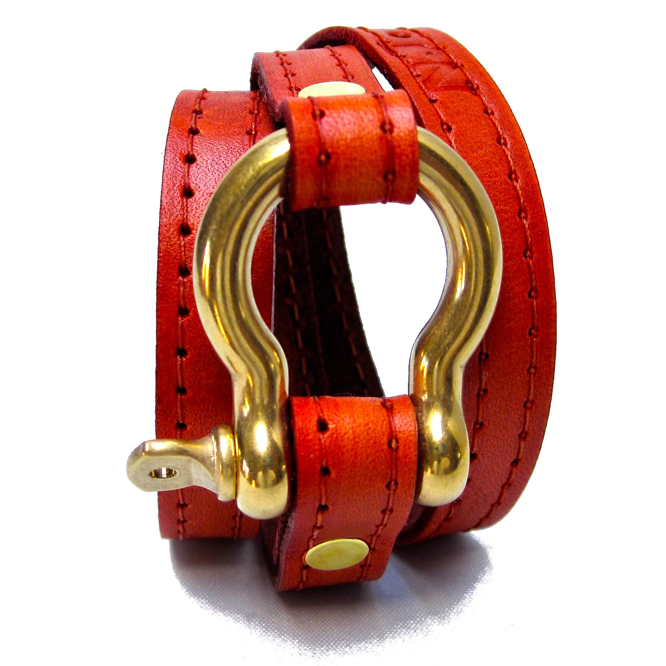 Nyet jewelry Signature Gold Shackle Wraparound Bracelet Orange BY NYET JEWELRY