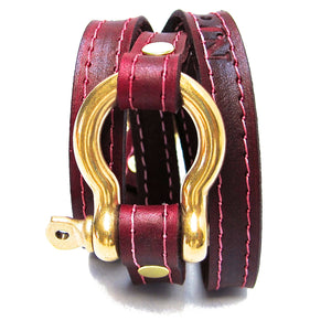 nyet jewelry Signature Gold Shackle Wraparound Bracelet Oxblood BY NYET JEWELRY